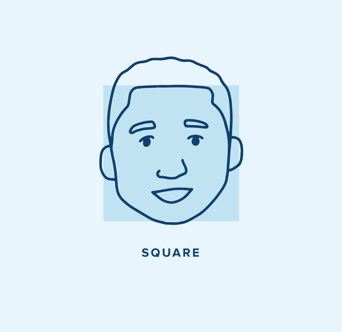 Illustration of a square face shape
